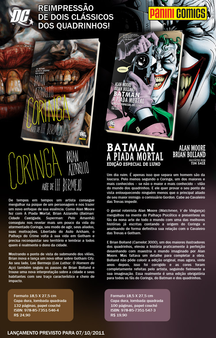 Fênix Comic Shop: De volta: BATMAN - A PIADA MORTAL e CORINGA