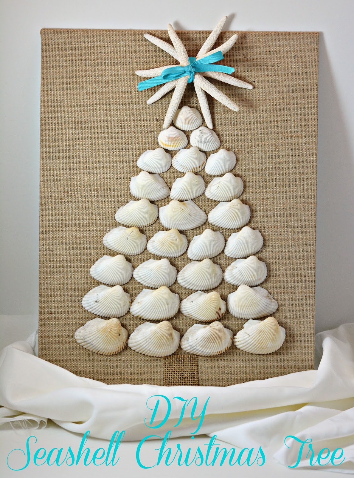 life with 4 boys diy seashell christmas tree canvas board christmas tree napkin holders