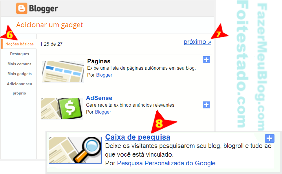 Colocar gadget de busca do Google em blogspot do blogger colocar campo de busca do mecanismo de pesquisa google em blogspot do blogger interface atualizada