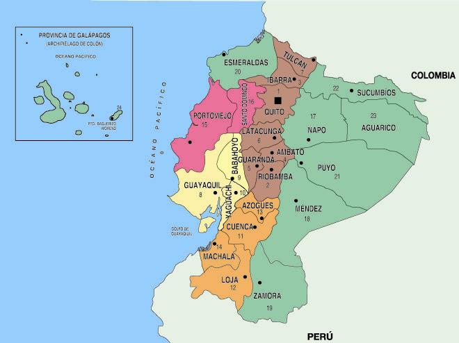 Mapa Politico Del Ecuador 24 Provincias