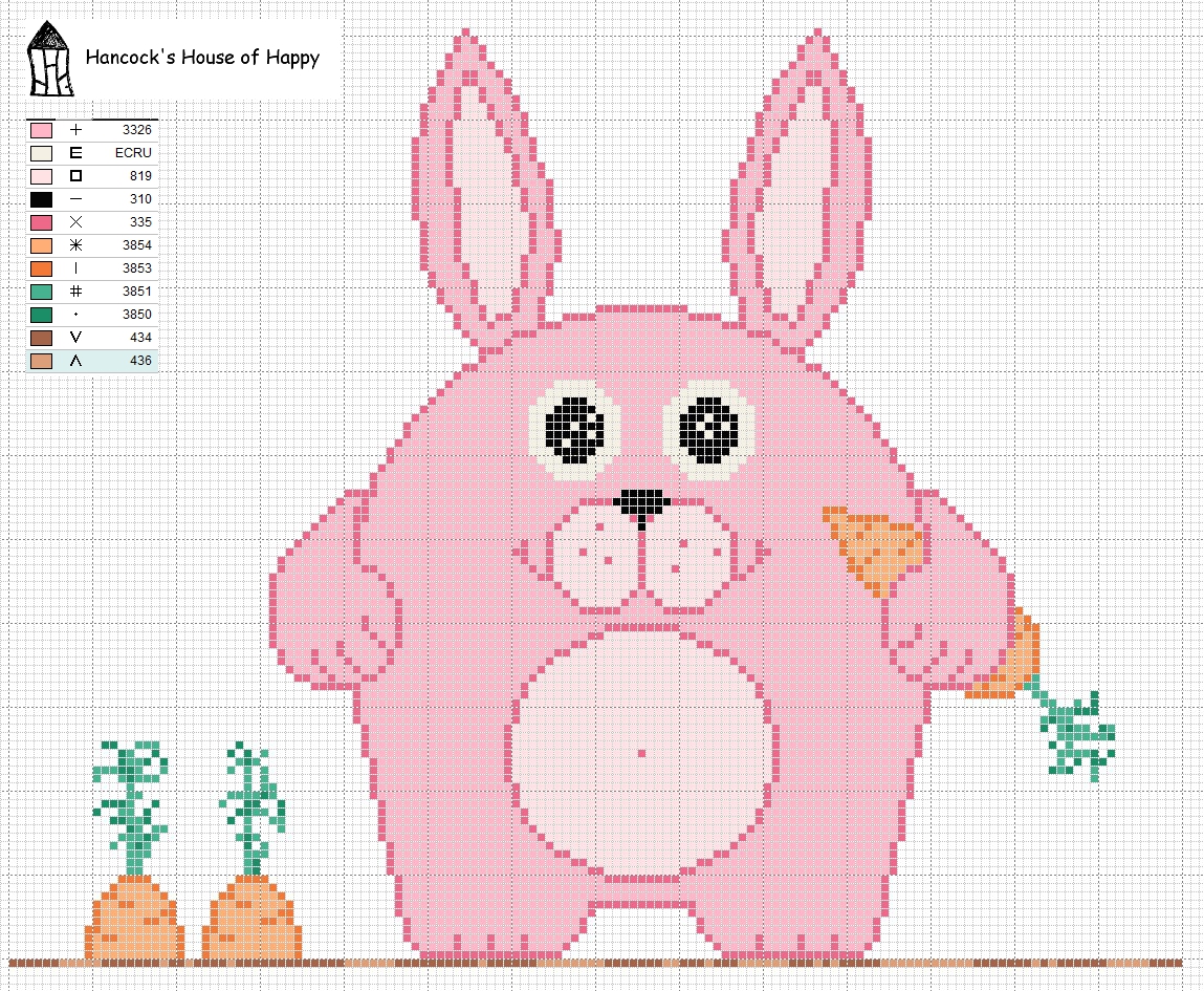 hancock's house of happy Free Happy Easter Bunny Cross Stitch Chart