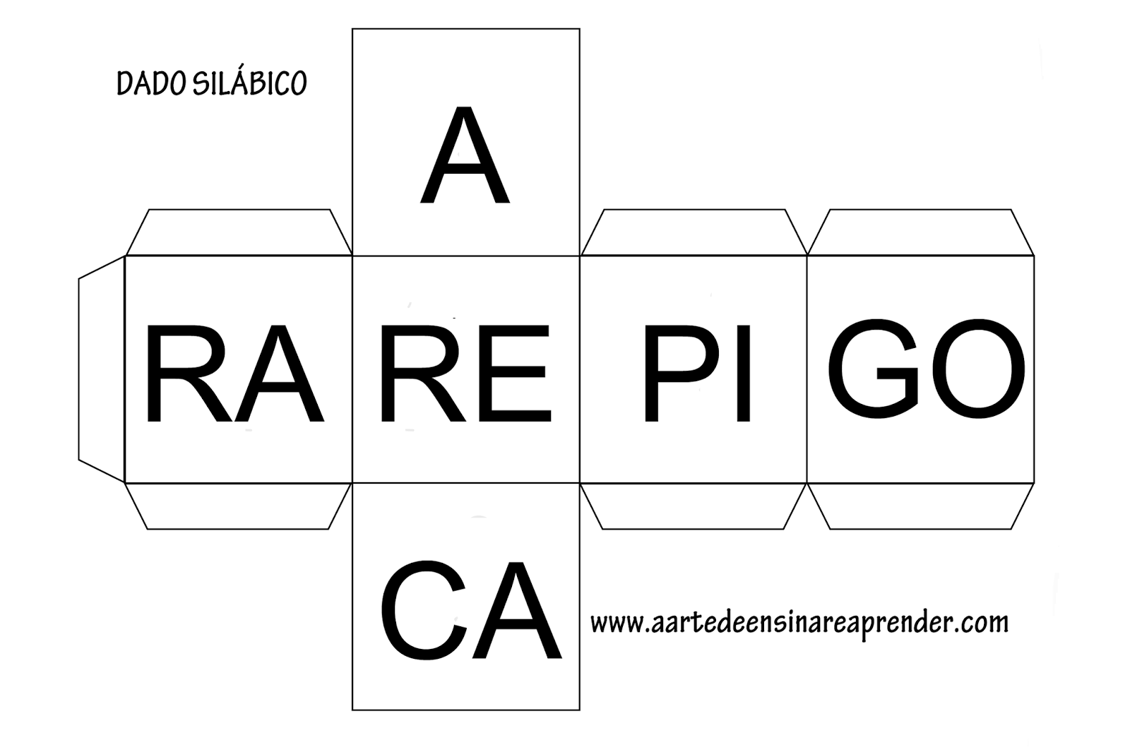 Dado Silábico - Jogo Pedagógico, Jogos Pedagogicos