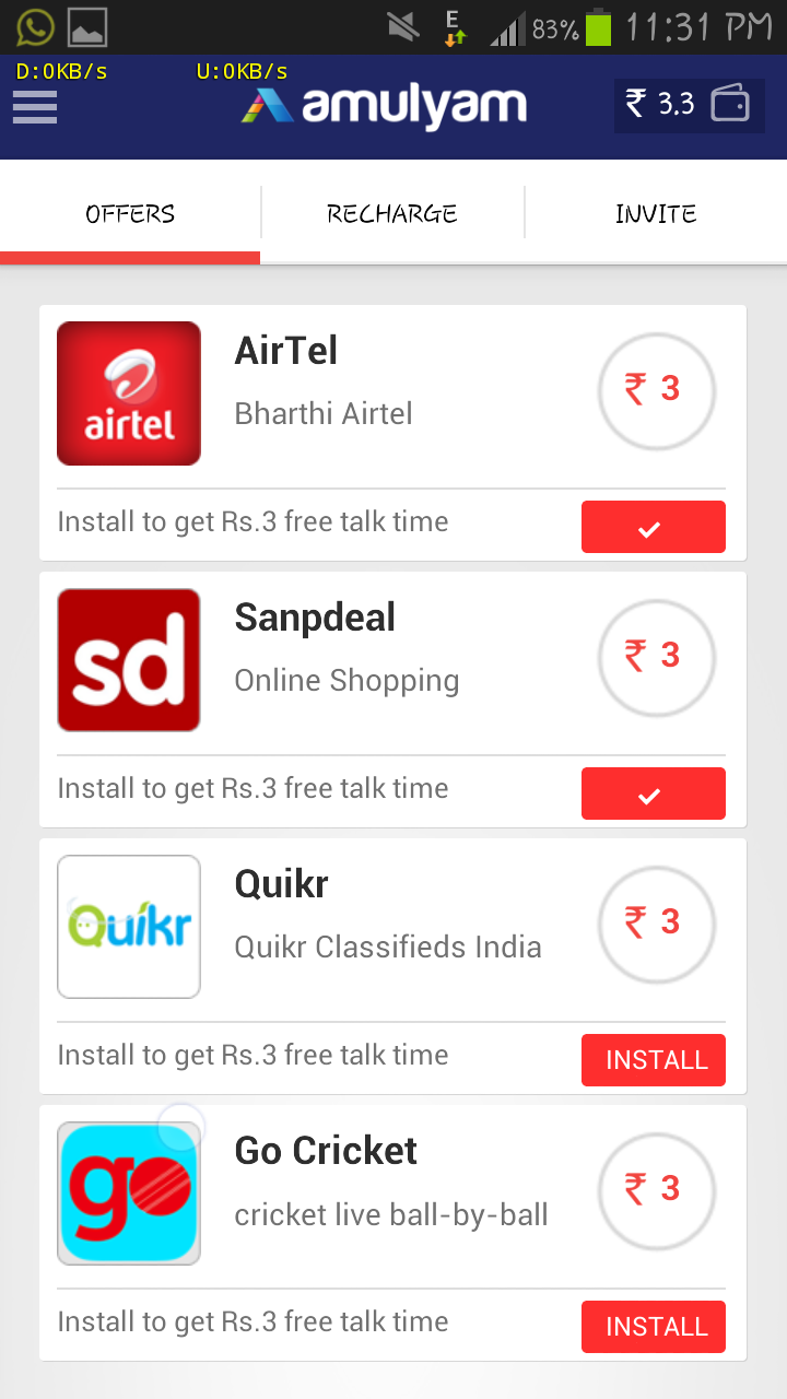 Amulyam: Get free Mobile Recharge for Downloading Android Apps ...