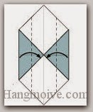 Bước 2: Gấp hai cạnh tờ giấy vào trong. Bước 2: Gấp hai cạnh tờ giấy vào trong.