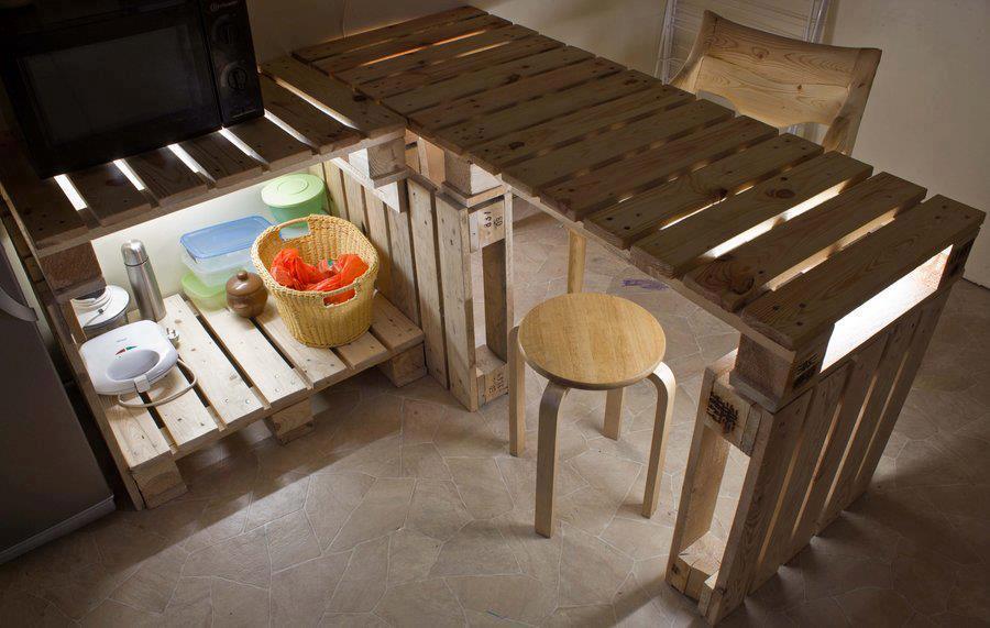 Mueblesdepalets.net: mesa y mueble auxiliar para cocina con una ...