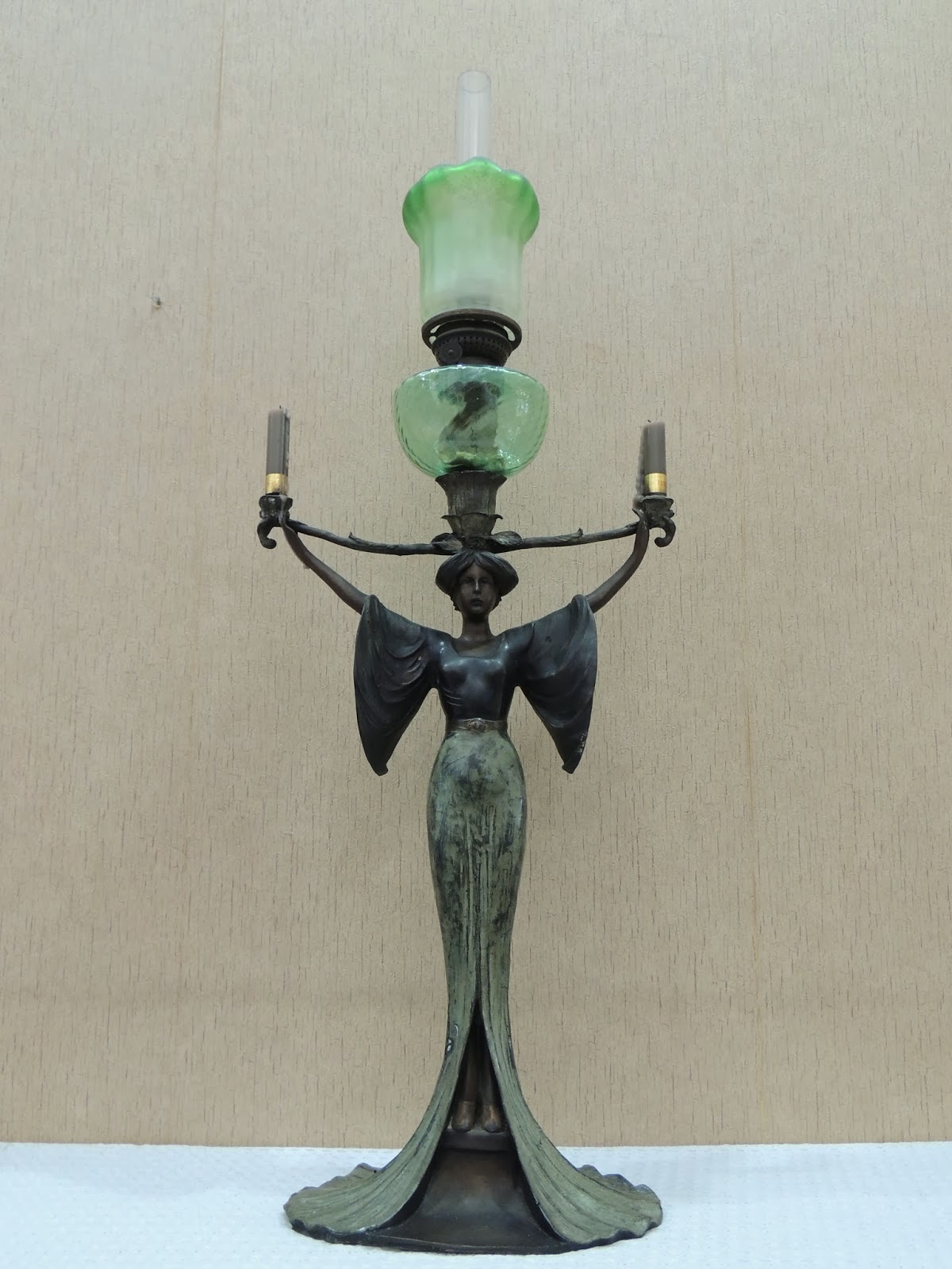 Henry Antique Collections Antique French Bronze Art Nouveau Table Lamp