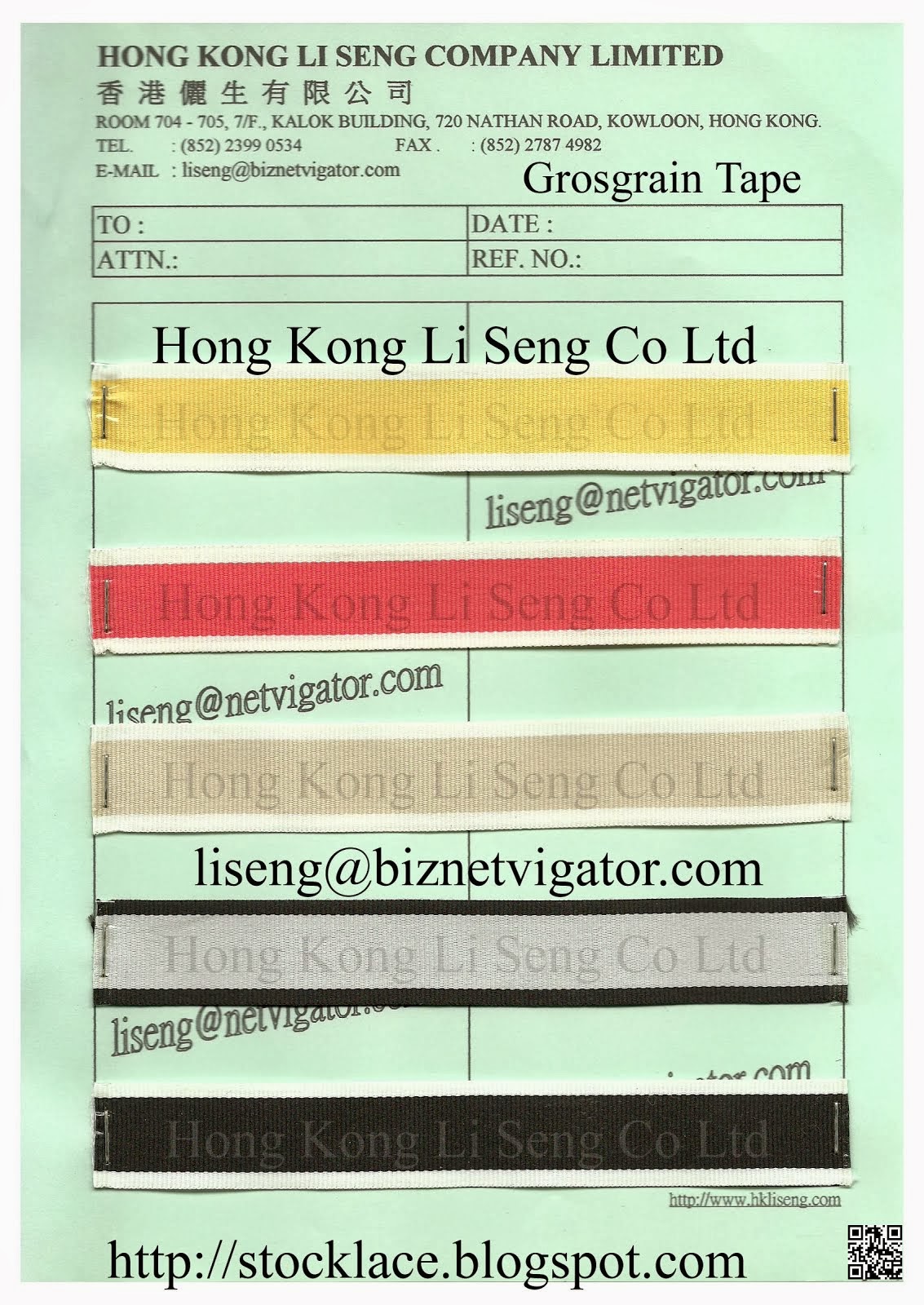 Grosgrain Tape and Lace Ribbon Manufacturer Wholesale Supplier - Hong Kong Li Seng Co Ltd