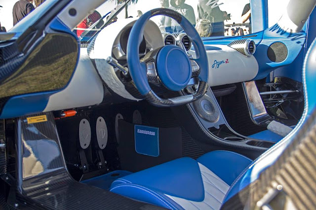 blue carbon car  interior