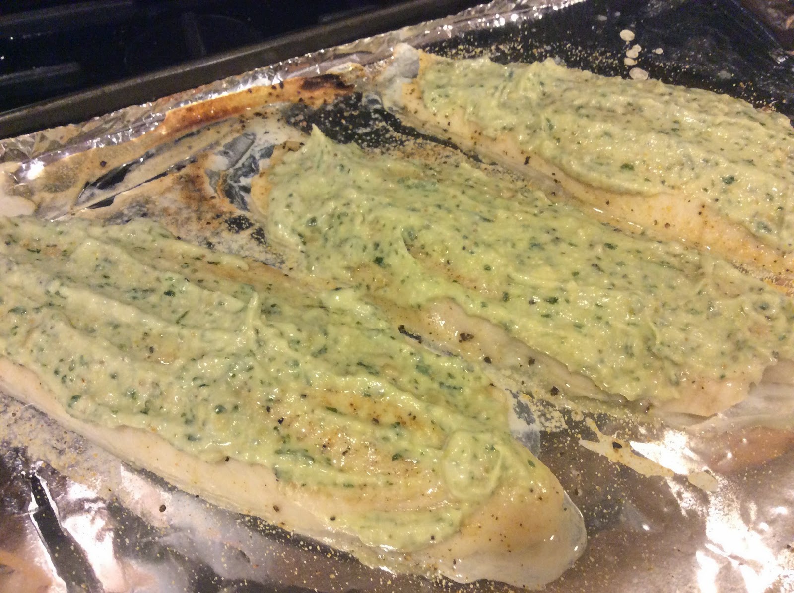 All Things Libby Parmesan Pesto Broiled Fish