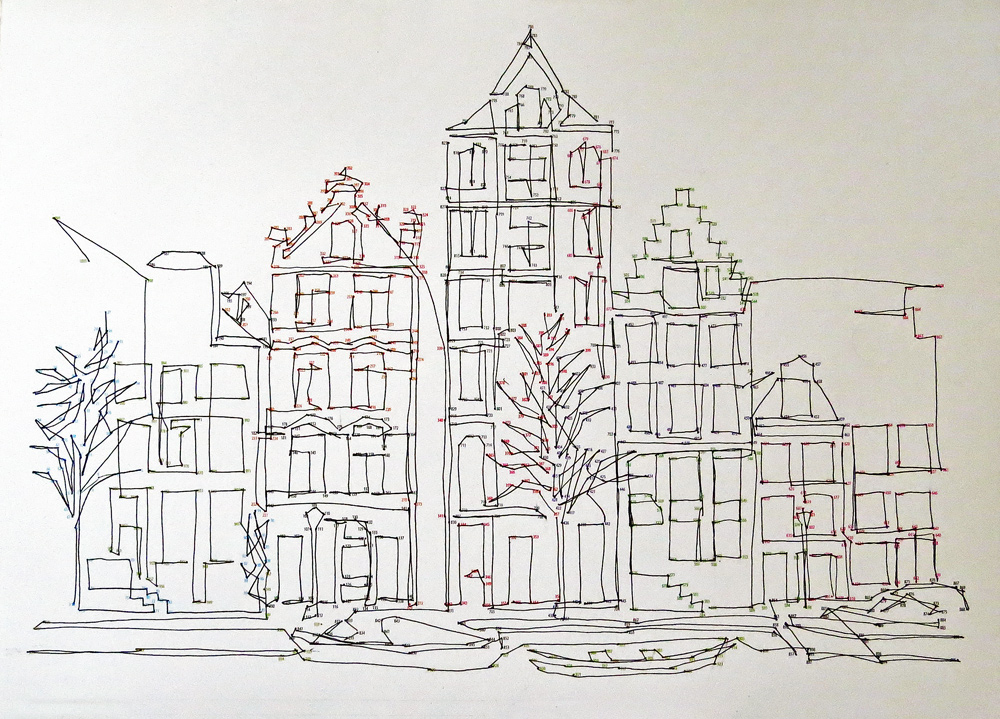 During The Afternoon He Finished His 1000 Dot To Drawing Of Amsterdam During The Afternoon He Finished His 1000 Dot To Drawing Of Amsterdam