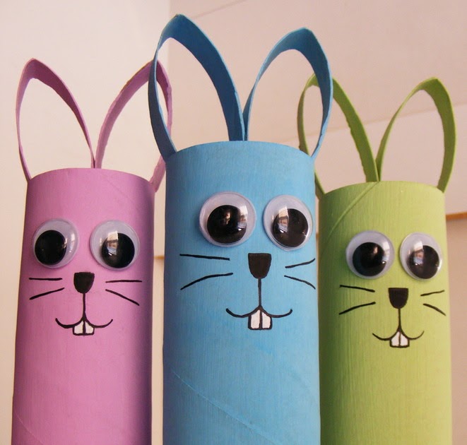 Preschool Crafts for Kids* Easter Bunny Toilet Roll Craft