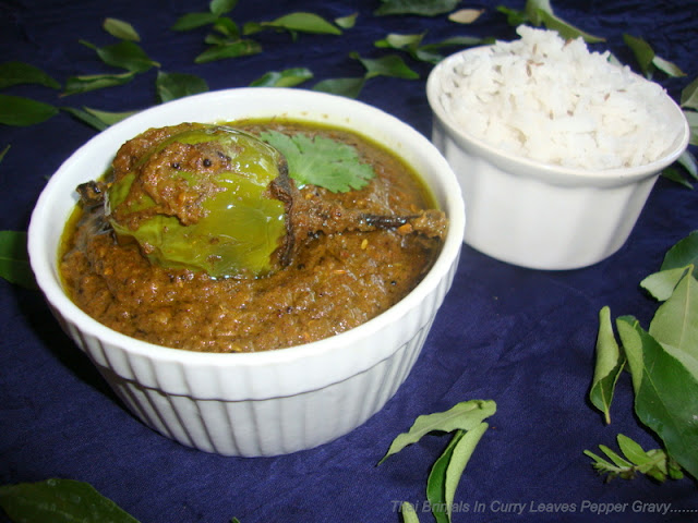 images of Brinjals In Curry Leaf Gravy Recipe / Thai Brinjals In Curry Leaf Pepper Gravy Recipe