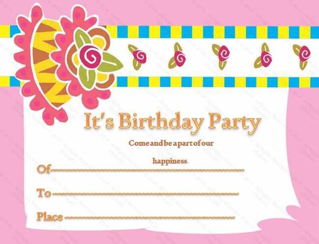template birthday party invitation