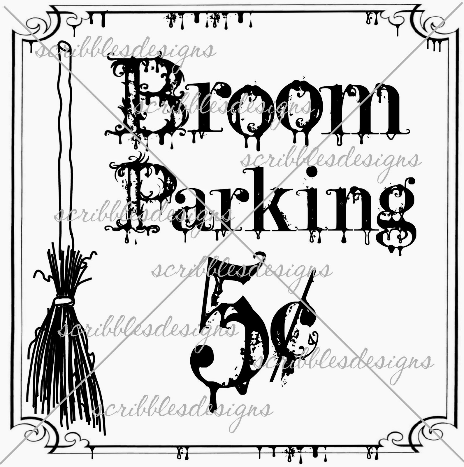 Scribbles Designs 061 Broom Parking (1.50)