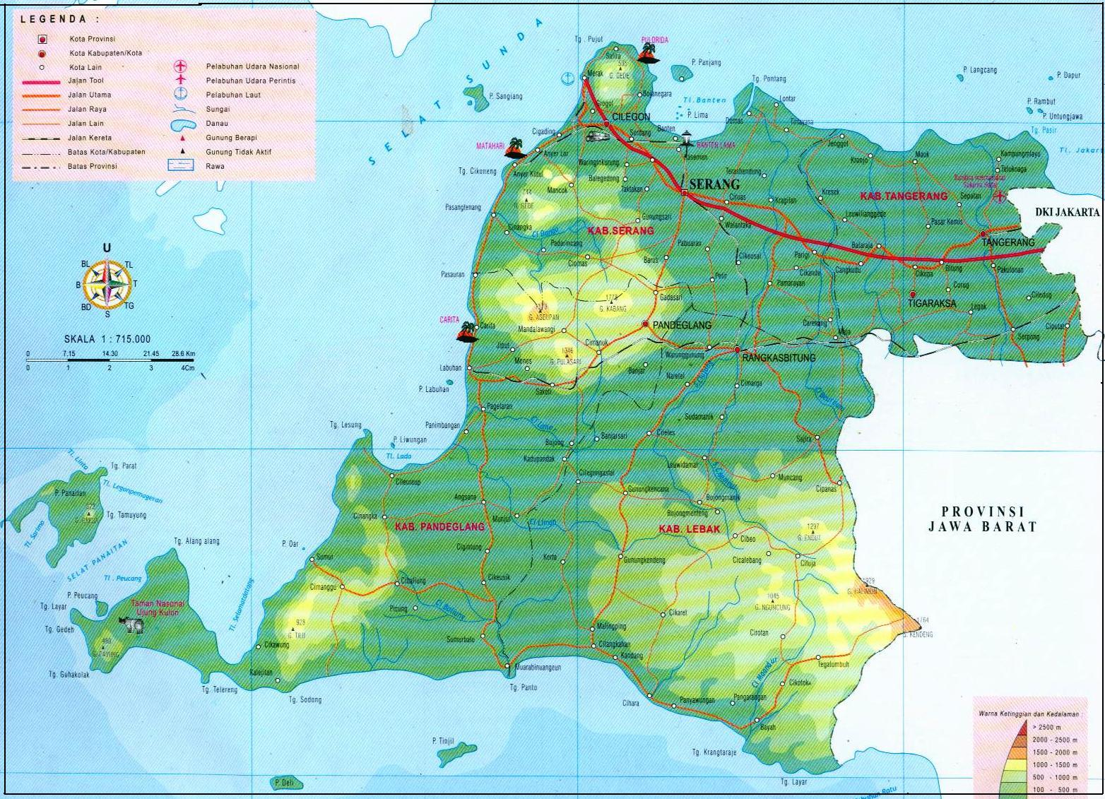 Peta Kabupaten Pandeglang Provinsi Banten Gambar Terbaru