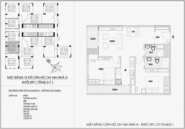 Mặt bằng căn hộ tòa A - 29 tầng, chung cư Imperia Garden Mặt bằng căn hộ tòa A - 29 tầng, chung cư Imperia Garden