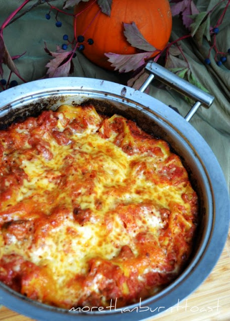 skillet butternut squash and Italian Sausage lasagna
