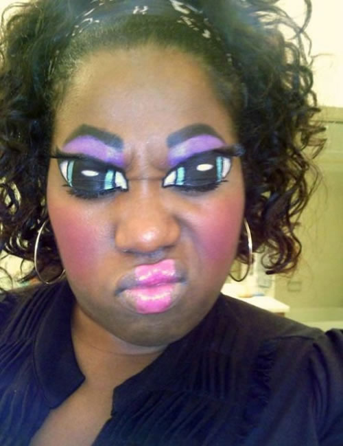 Funny Pictures And Funny Meme's Online Crazy Cat Makeup Lady Look