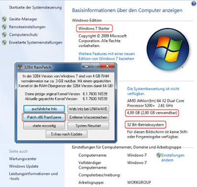 32Bit RamPatch - Unlock Upto 64GB RAM in 32-bit Windows