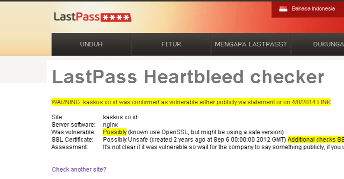 Kaskus Disebut Kena Dampak Heartbleed, Pengguna Diharapkan Mengganti Password Kaskus Disebut Kena Dampak Heartbleed, Pengguna Diharapkan Mengganti Password