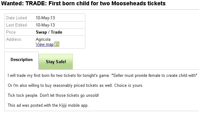 You Suck At Kijiji Funniest Best Worst And Weirdest Ads On Kijiji May 2013