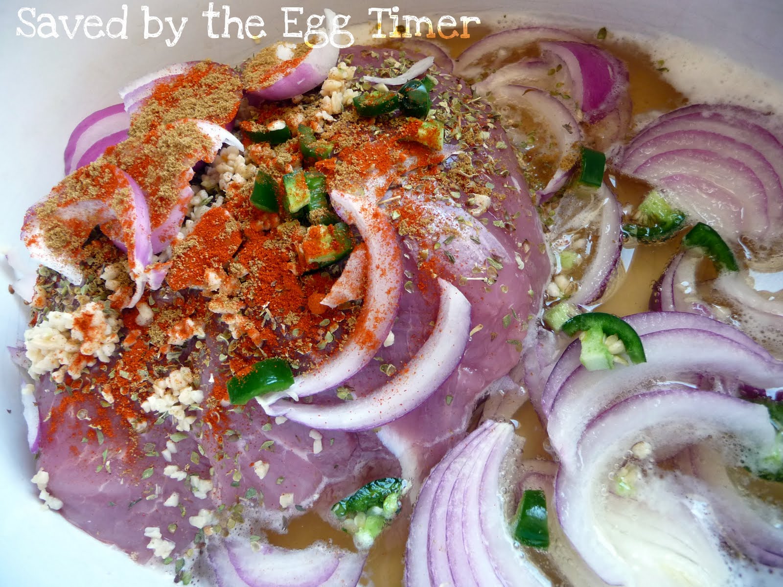 Saved by the Egg Timer Pulled Pork and Beans with Spanish Rice