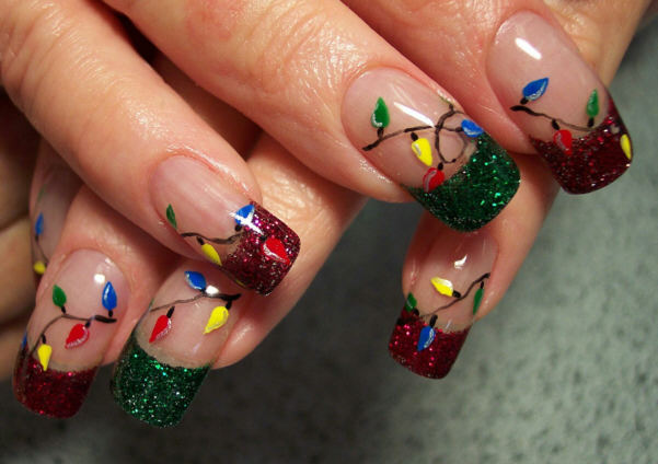 9. Christmas Lights Nail Art - wide 7