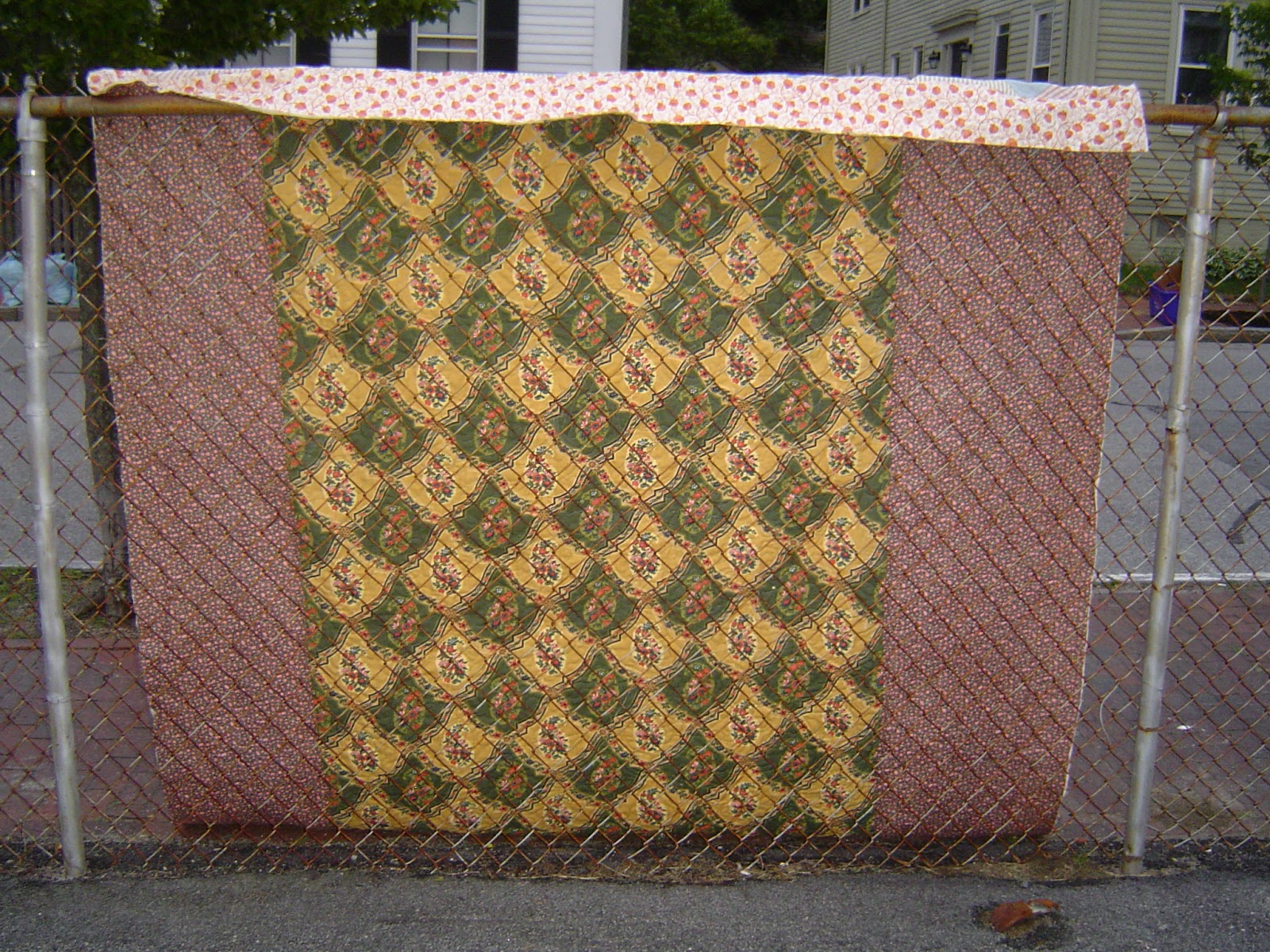 recycled quilt 4 patch! I love this cottage/primitive looking quilt