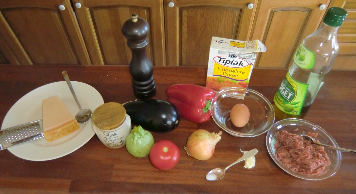 Ingredients for two servings of stuffed vegetables Nicois style