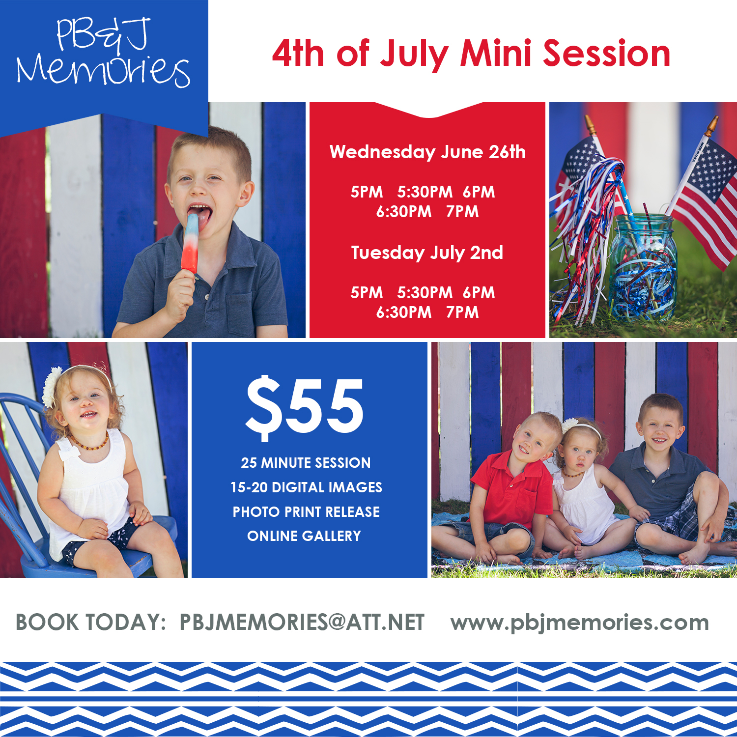 4th of July Mini Session PB&J Memories Janesville WI Family Photographer