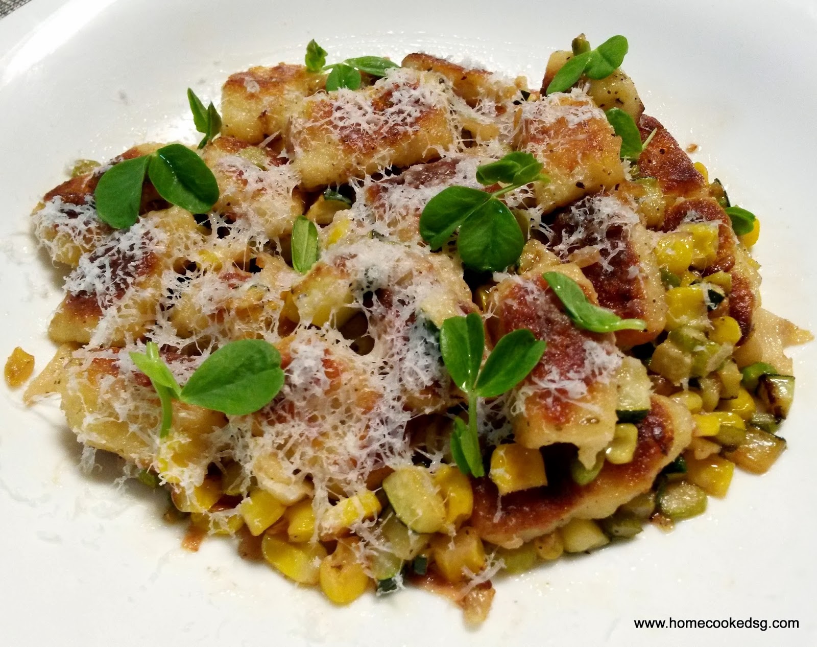 Home Cooked Grub Gnocchi with Zucchini and Sweetcorn
