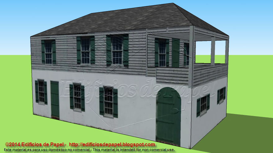 Maqueta de papel de la casa González-Álvarez Casa colonial más antigua en Florida