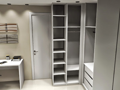 quarto de solteiro planejado - closet planejado