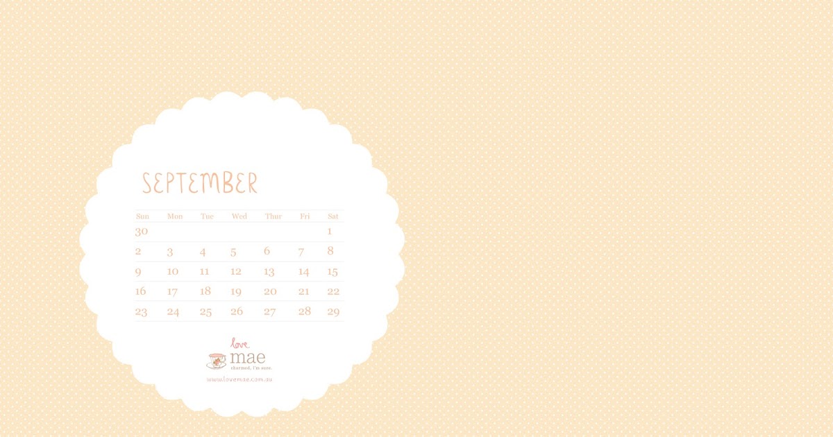 September 2012 Free Desktop Calendar | Love Mae Blog