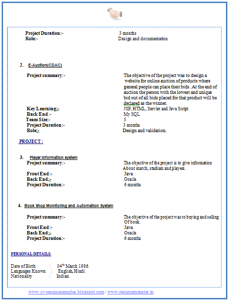 Resume Format Doc For Ca Freshers Example Of Resume For Kindergarten Teacher