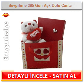 Bayana romantik sevgililer günü hediyesi Sevgilime 365 Gün Aşk Dolu Çanta
