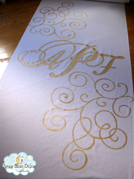 Ashley contacted us to do a custom aisle runner for her wedding that Ashley contacted us to do a custom aisle runner for her wedding that