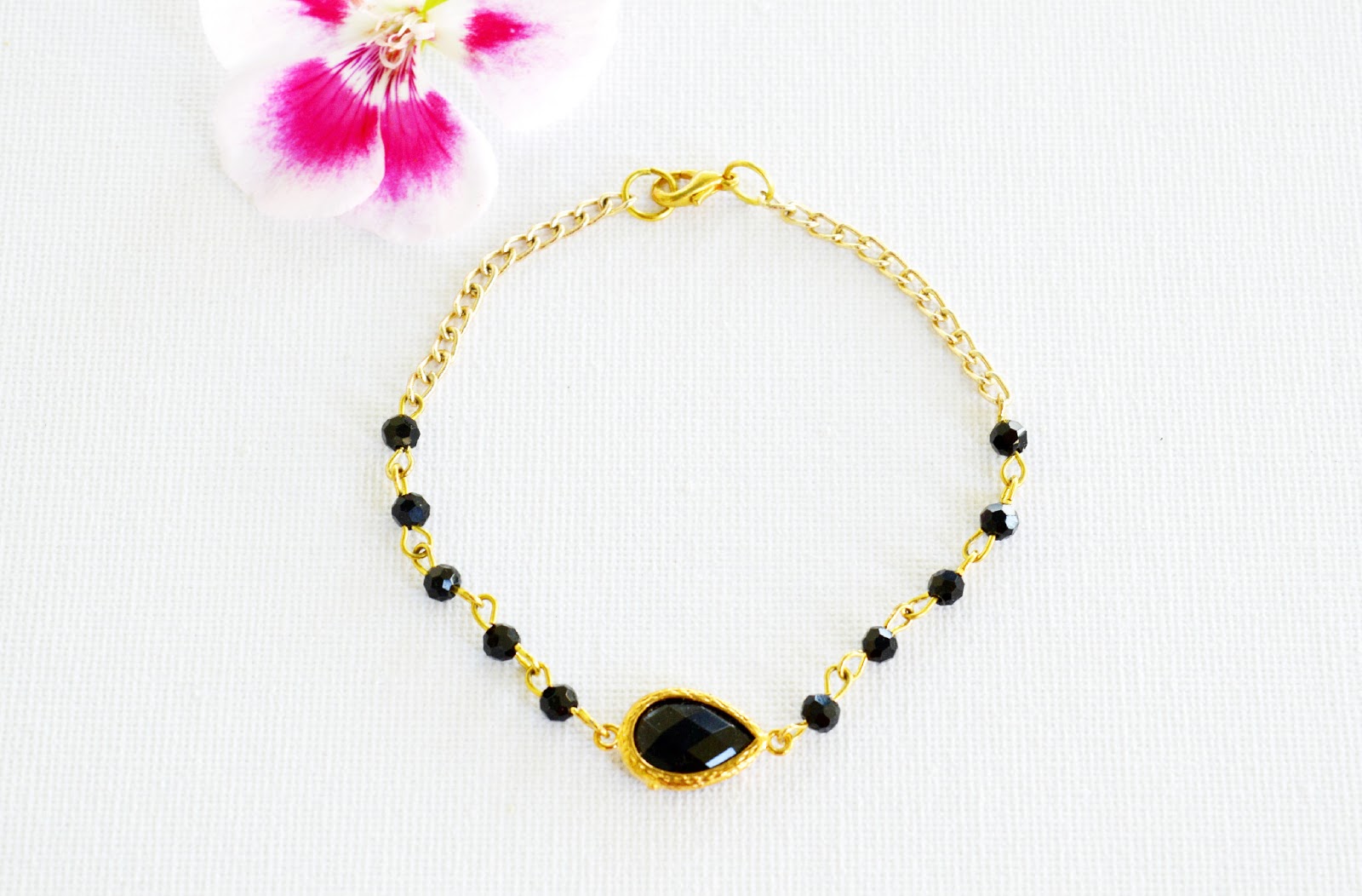 Chain and glass connector bracelet DIY happy girly crafty