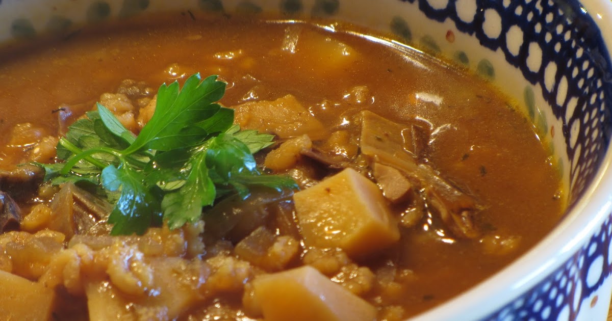 Tracy's Living Cookbook Porcini Barley Soup