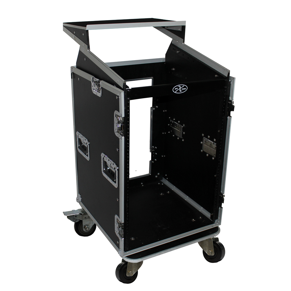 Pro X Cases ProX T16MRLT 16 Space Amp 10 Slanted Top 16U 10U Mixer DJ