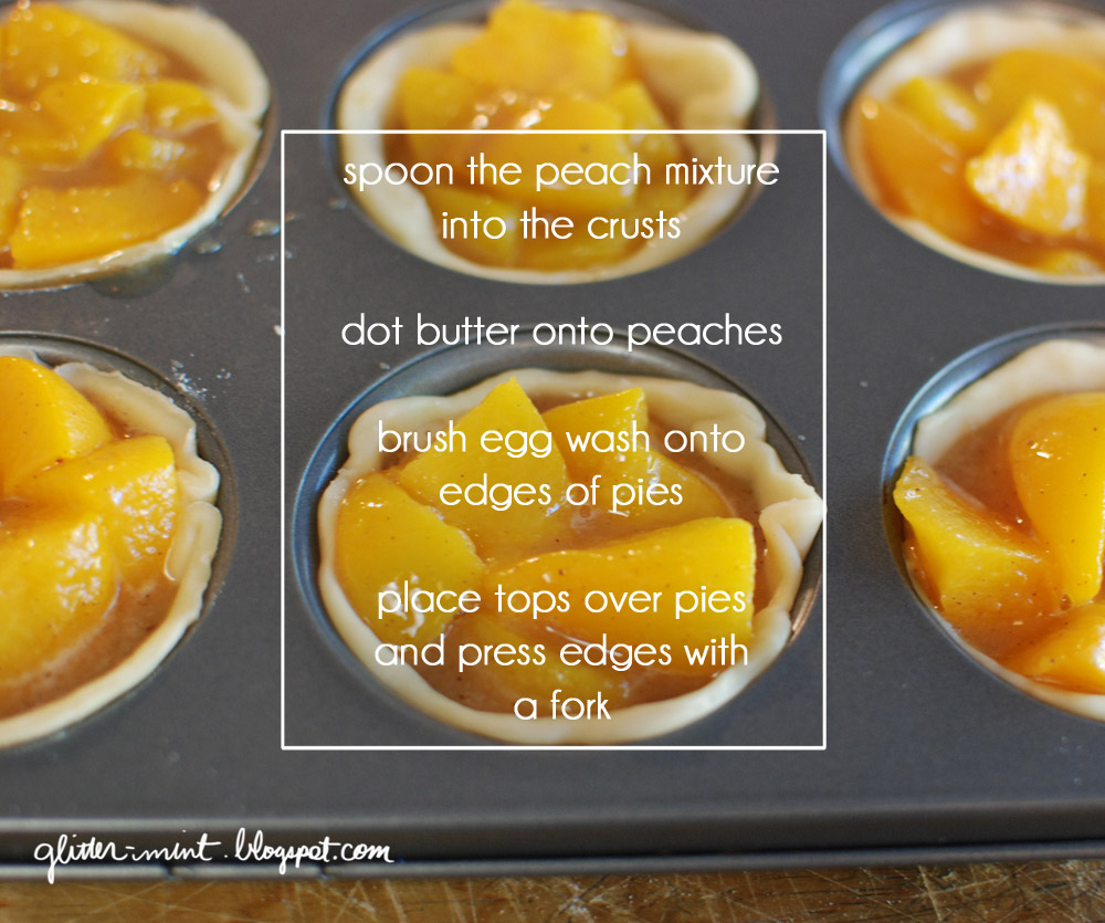 Glitter Mint Mini Peach Pie(π)s