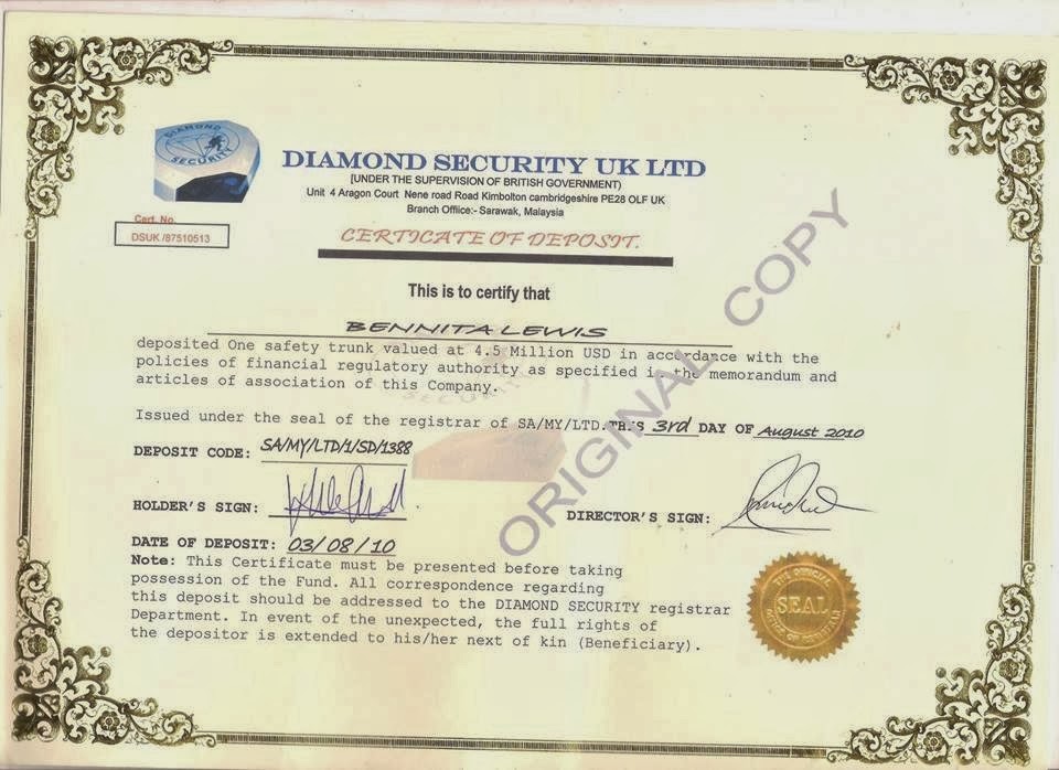 Bennita Lewis conwoman and Scammer Fake Certificate of Inheritance Case!