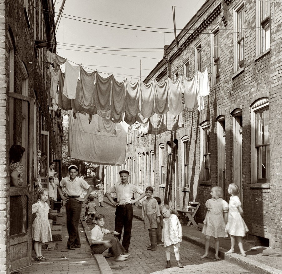 Ambridge Alley, Ambridge, Pennsylvania, July 1938 vintage everyday
