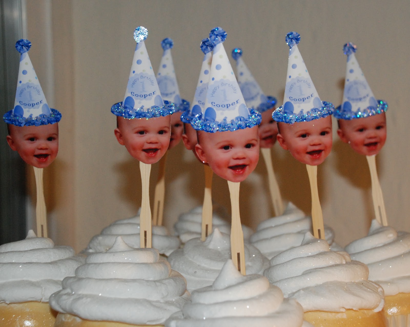 Cake Face Toppers Photo cupcake toppers