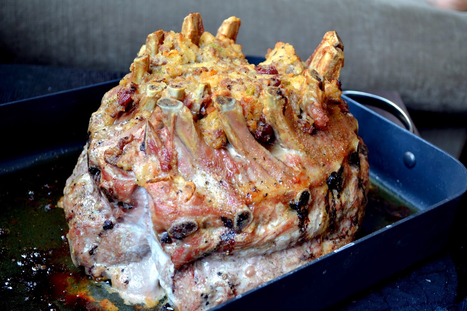 Hardly Housewives Crown Roast of Pork with Sausage Stuffing