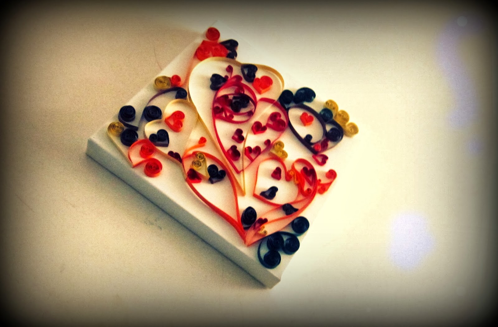 These Little Fingers. Paper Quiling on Canvas