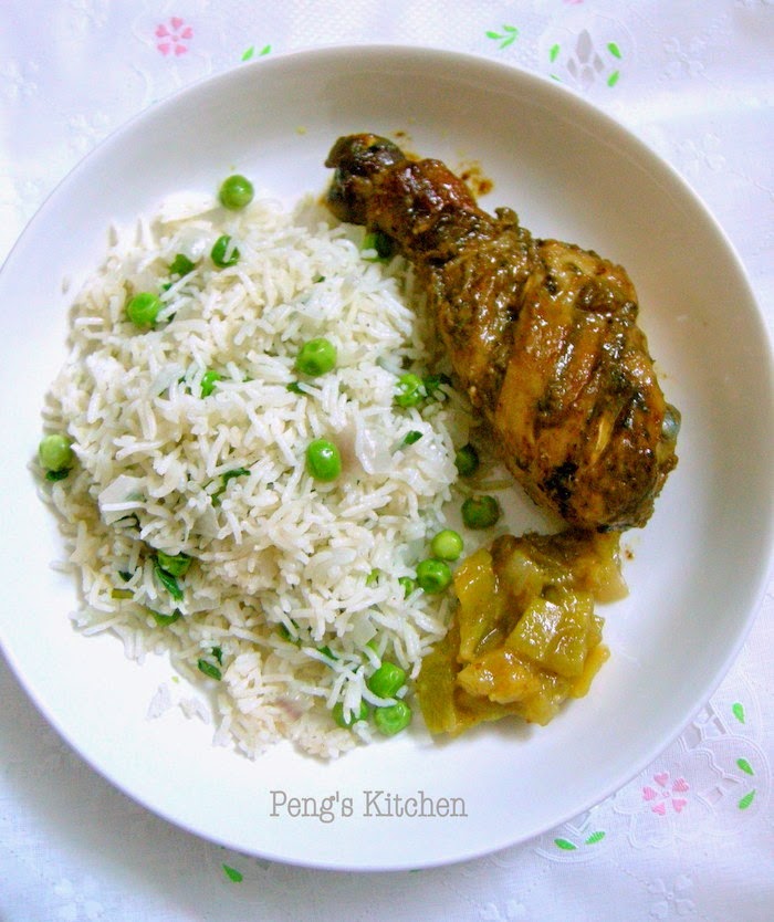 Peng's Kitchen Peas Pilaf with Mango Chutney Chicken