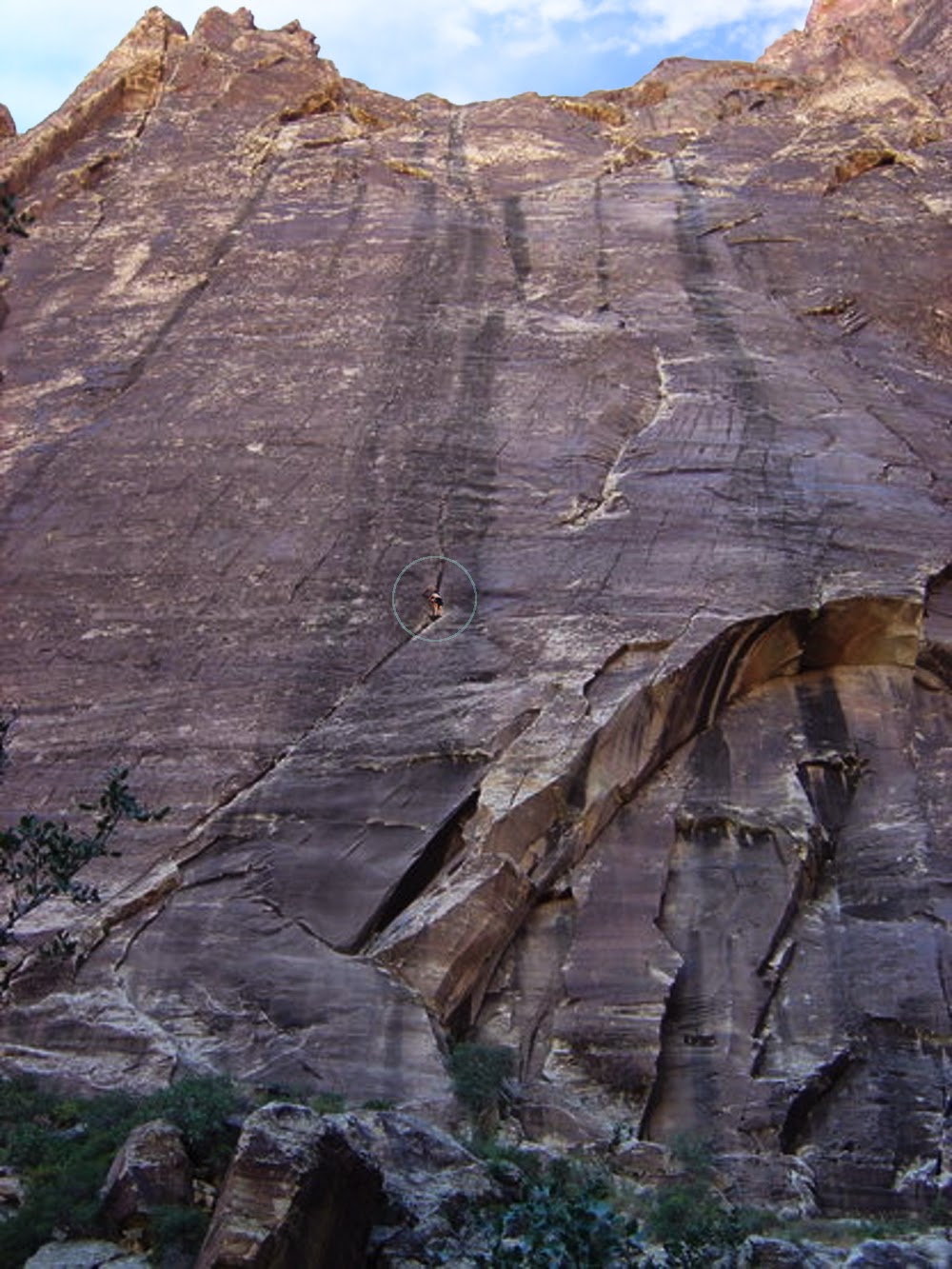 Manipulated image showing Robert Finlay free soloing Dream of Wild Turkeys Manipulated image showing me soloing Dream of Wild Turkeys