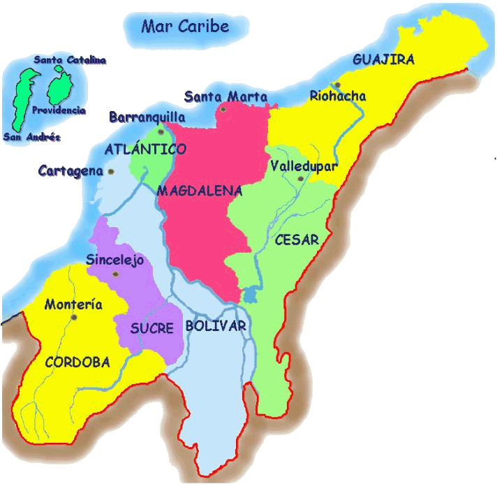 Caribe Colombiano Mapa
