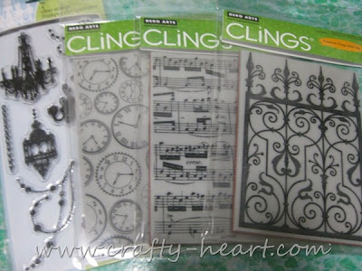 Inkadinkado clear stamp and Hero Arts cling stamps